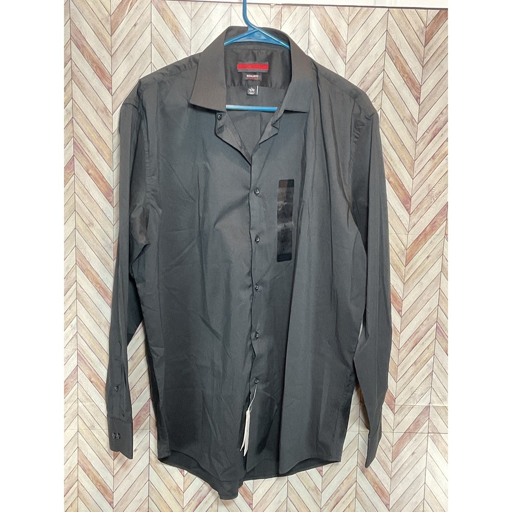 NWT ARCHITECT Regular Fit Stretch Black Dress Shirt Men's Large 16‎ 16.5 34 35